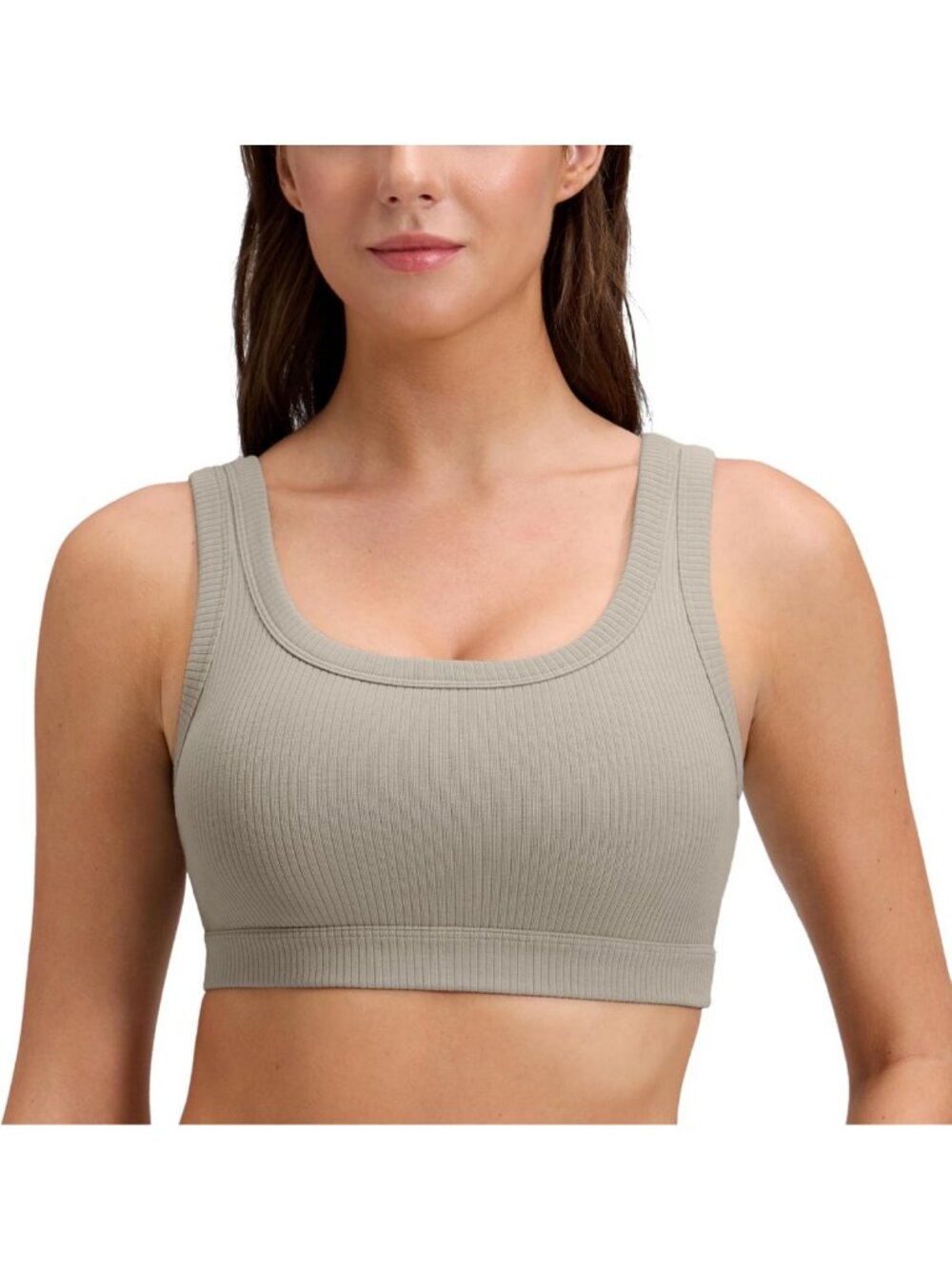 Ribbed U Neck Sports Bra for Women | Comfortable, Stylish Activewear Top